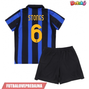 Lacne Dětský Futbalové dres Inter Milan John Stones #6 2026-27 Krátky Rukáv - Domáci (+ trenírky)